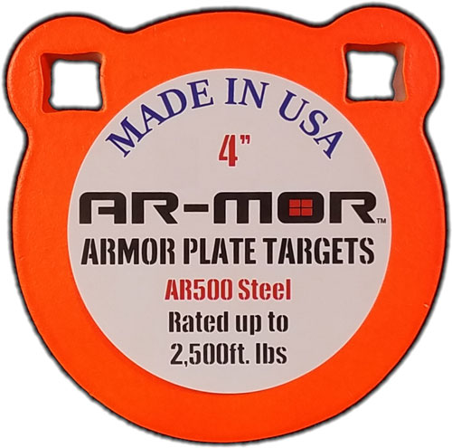 AR-MOR 4″ AR500 STEEL GONG – 3/8″ THICK STEEL ORANGE ROUND