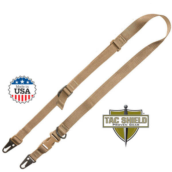 Tactical 2 Point Web Loop Sling with Fast Adjustment Coyote 1 1/4in
