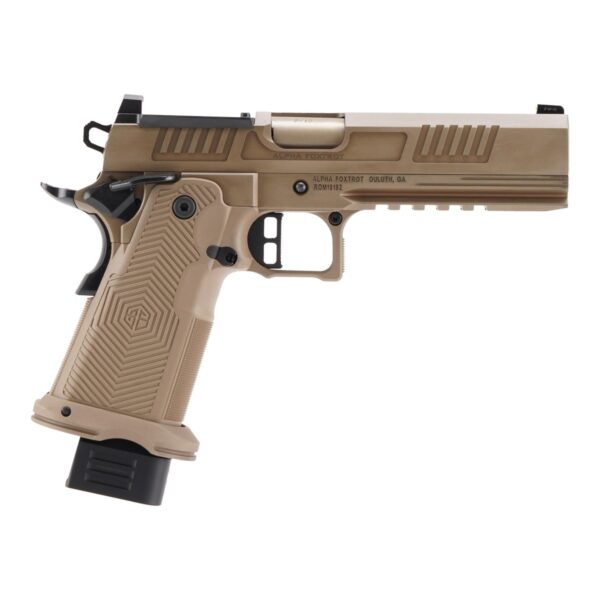 Alpha Foxtrot AF1911 Romulus Handgun 9mm Luger 17rd (1) & 20rd (1) Magazines 5″ FDE Black OR