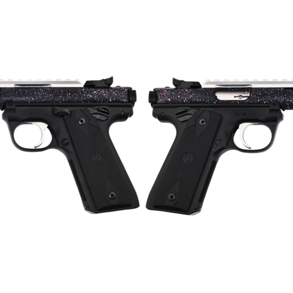 RUGER MARK IV 22/45 22LR PISTOL 4.4″ T.B. SPLATTER 2-10RD MAGS